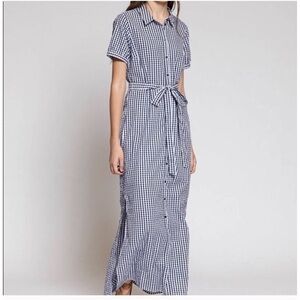 Sanctuary Blue and White Gingham Maxi Dress